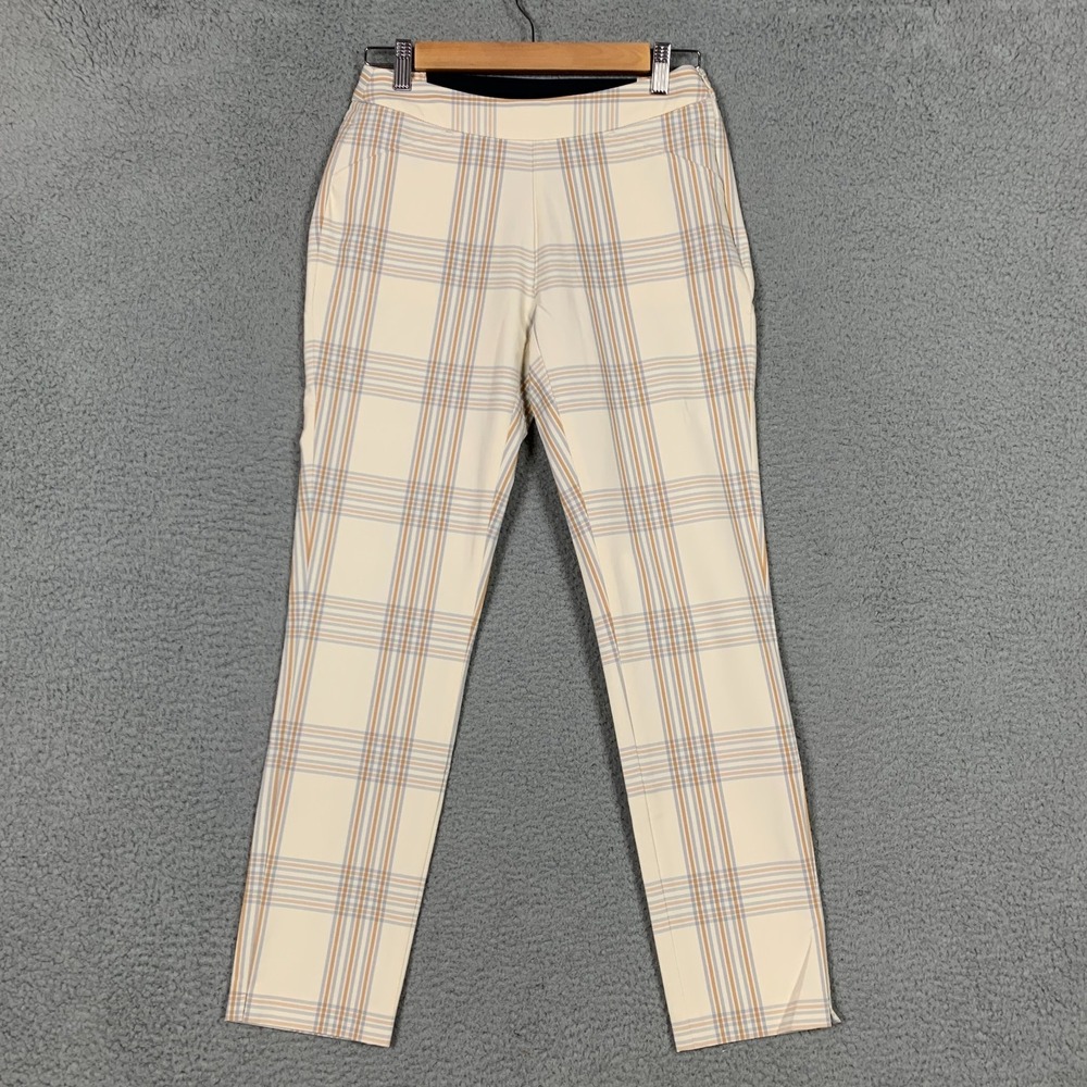 Peter Millar Cream Plaid Slim Pants